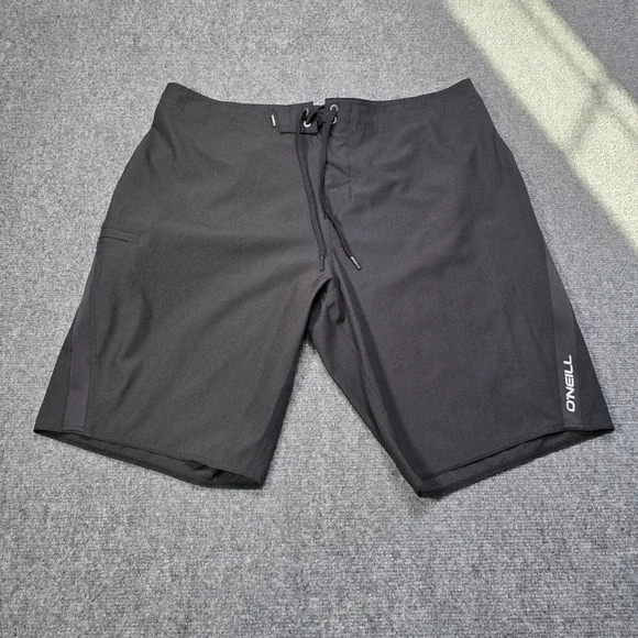 O'Neill Men Hyperfreak Board Shorts Size 36 Black Superfreak Stretch Swim Trunks - Picture 2 of 8